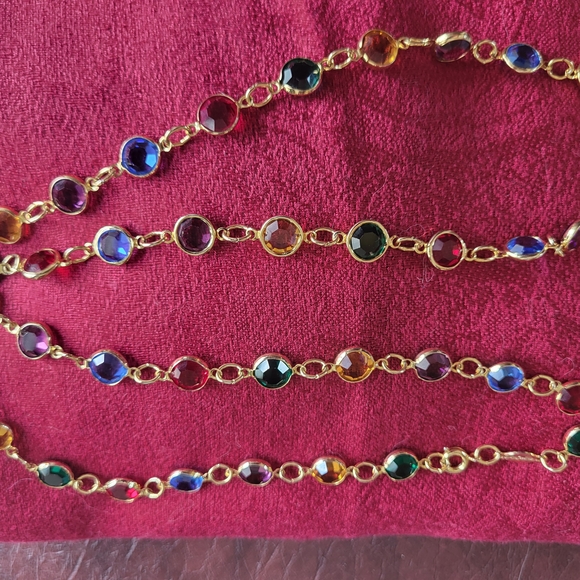 Rafaelian Austrian Crystal Multicolor Necklace 30" - Picture 4 of 9